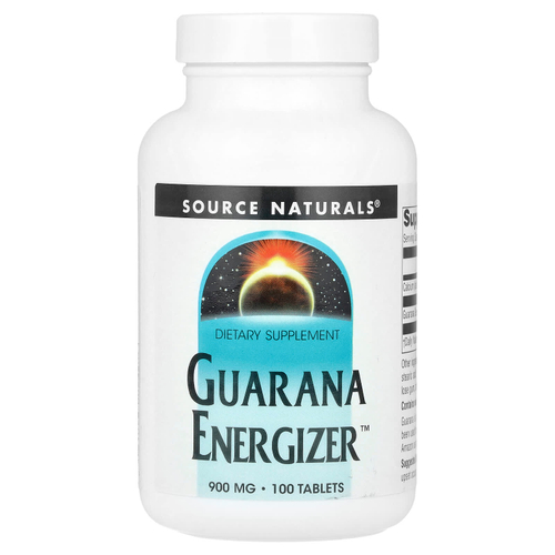 Source Naturals, Guarana Energizer™, добавка для заряда энергии, 100 таблеток