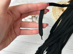 Шнур ПЭ ПЛОСКИЙ черный косичка 1,4м