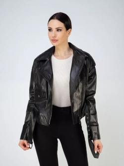 Кожаная куртка демисезонная косуха оверсайз