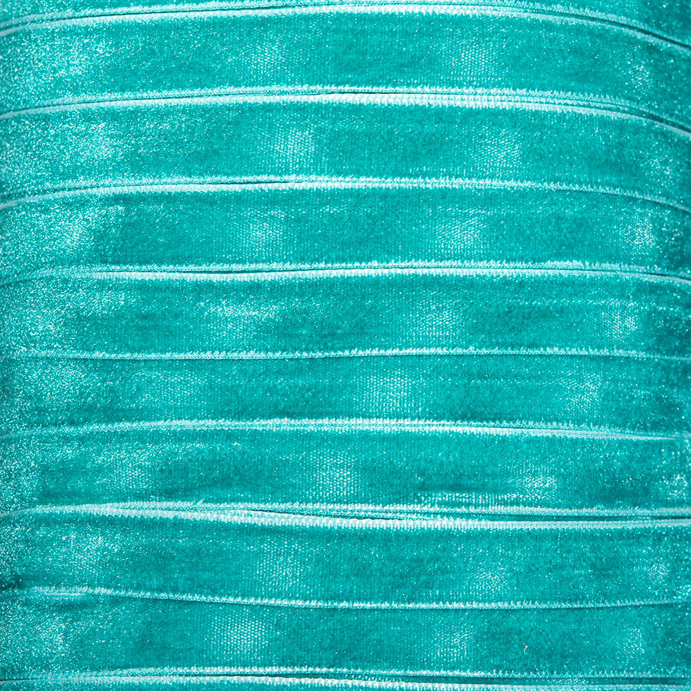 Лента бархатная, 12мм, оттенок "Тиффани"