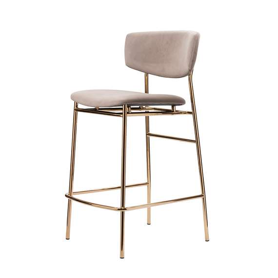 Стул полубарный Elle латте с золотыми ножками