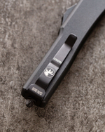 Автоматический складной нож Microtech UTX-70 Hellhound DLC Blade Signature Series 419-1DLCTS (черный-черный) фронталка/выкидуха