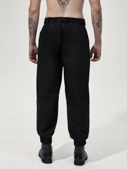 Брюки с вертикальными складками "Рабочие". Черные