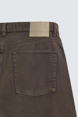 ZARA БРЮКИ STRAIGHT FIT ИЗ РЕЛЬЕФНОЙ ТКАНИ, КОРИЧНЕВЫЙ