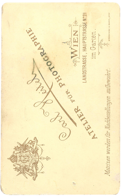 Студийные ретро-портреты. XIX в. Вена. 11х7 см.  1890 г