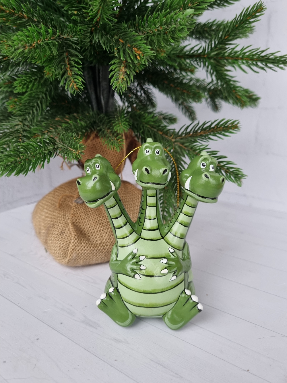 Змей горыныч ёлочная игрушка из фарфора