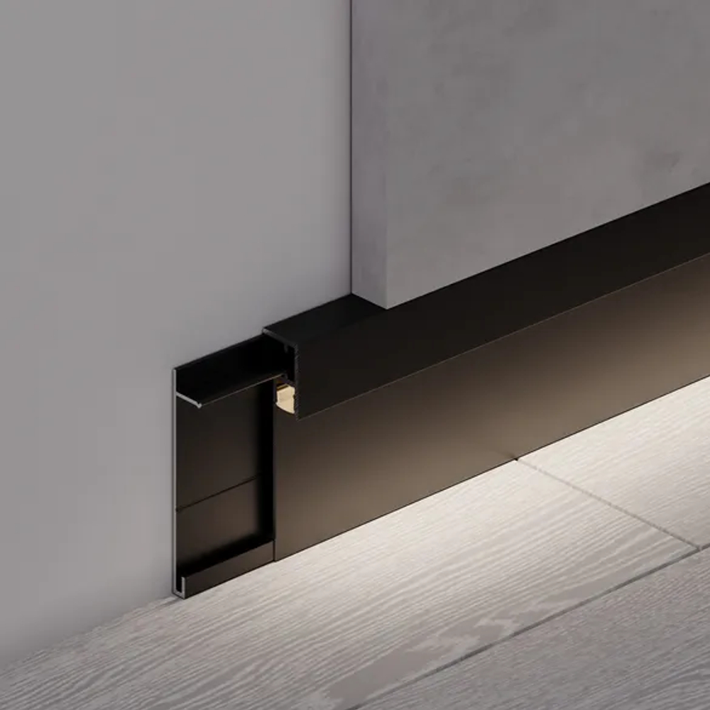 Профиль PLINTUS-H54B-2000 BLACK (Arlight, Алюминий) 046140