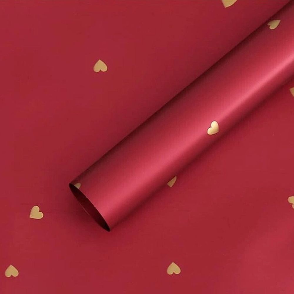 Пленка матовая "Искренность" 58*10м БОРДО/ЗОЛОТО