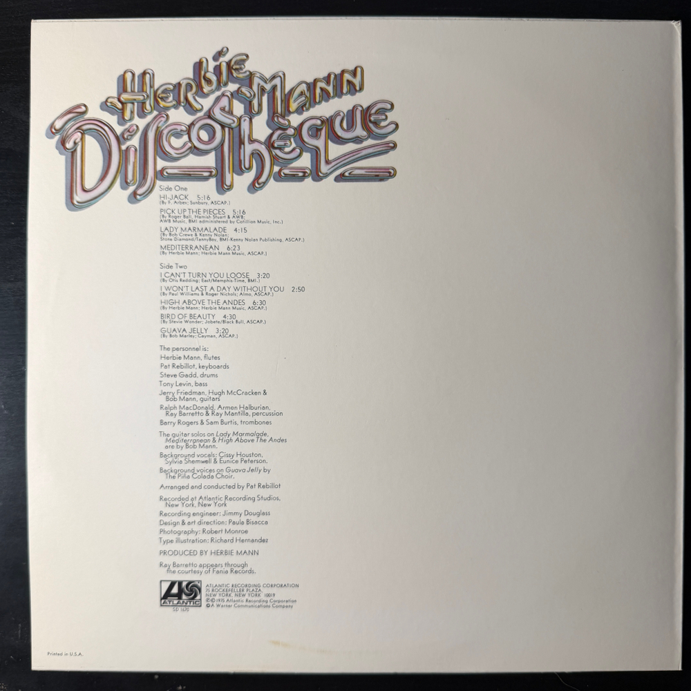 Herbie Mann ‎– Discothèque (США 1975г.)Т