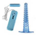Спиралевидный анальный стимулятор с вибрацией Spiral ( 16 см , синий ) (Цвет: синий)