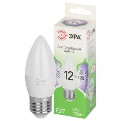 Лампа светодиодная ЭРА GREEN LINE LED B35-12W-865-E27 GL E27 12 Вт свеча холодный свет | Лампы cветодиодные Свеча (B/C)