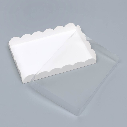 Коробка с прозрачной крышкой 22 х 15 х 3 см, белая