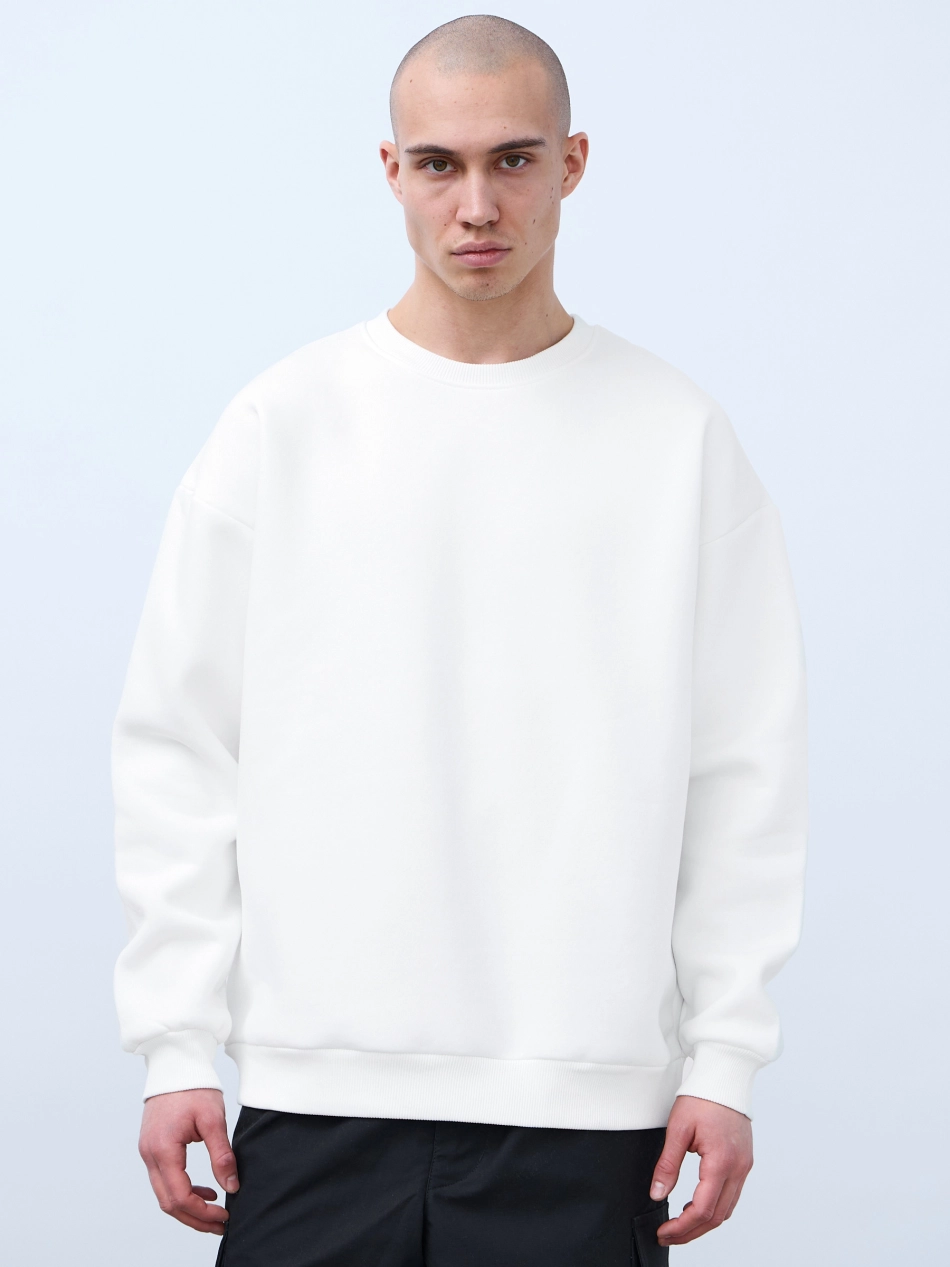 Свитшот оверсайз с начесом (молочный)