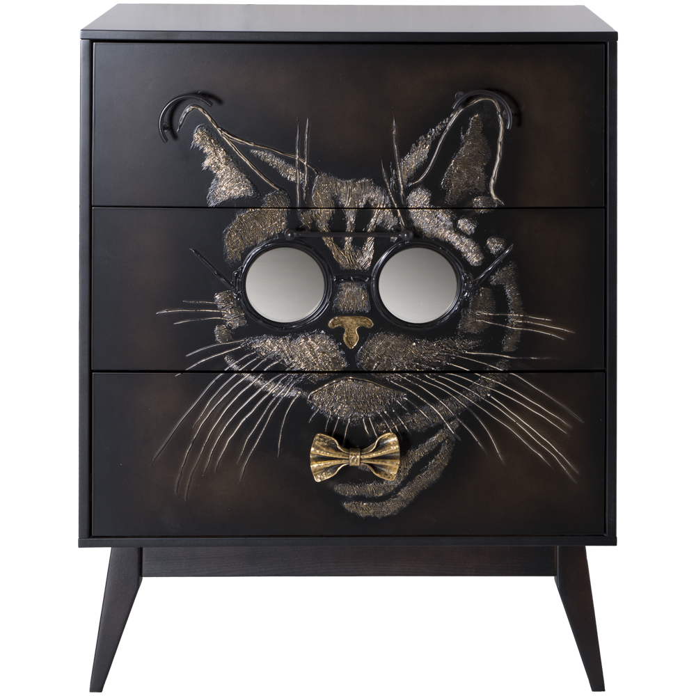 Комод Кот Саймон с 3 ящиками Каштан