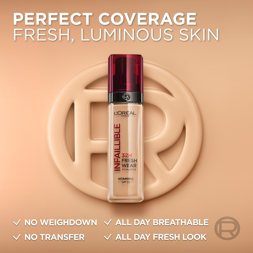 L’Oreal Paris Infaillible 32H Fresh Wear - Долговечная жидкая тональная основа, 30 ml