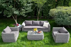 "Кальяри" кресло из искусственного ротанга (гиацинт), цвет серый