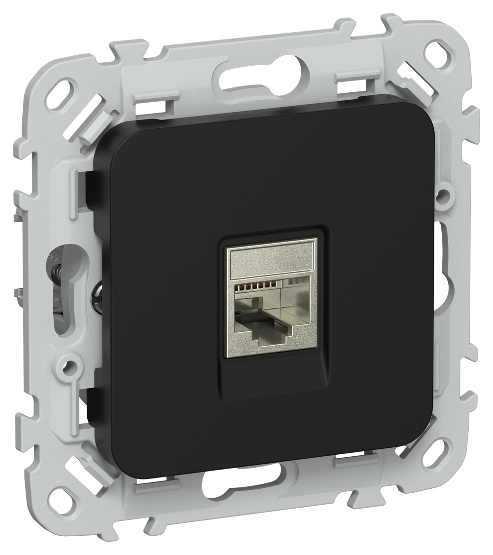 FLITE Розетка компьютерная RJ45 категория 6 STP РК6-1-1-ФлЧ черный IEK