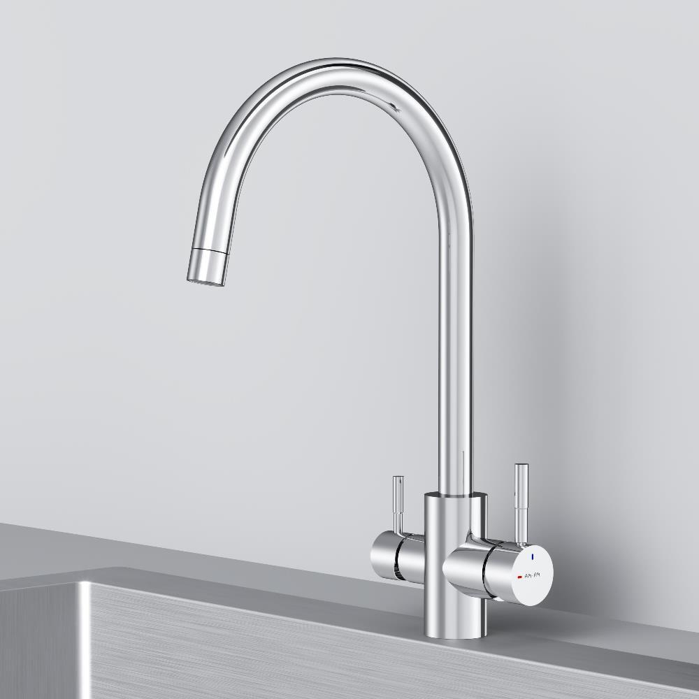 Смеситель для кухни с С-изливом с каналом для питьевой воды, хром AM.PM X-Joy S F85B07700