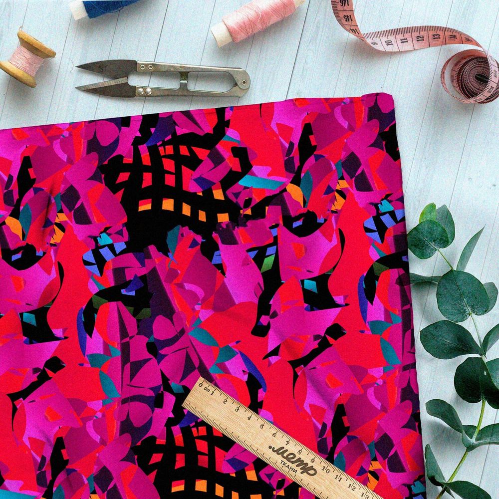 Ткань шифон ночной мулен руж