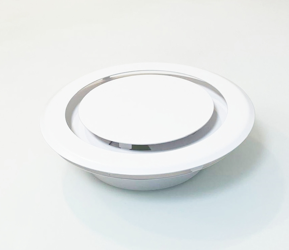 Диффузор приточно-вытяжной на магнитах регулируемый КНДБ-100 декоративный металлический белый