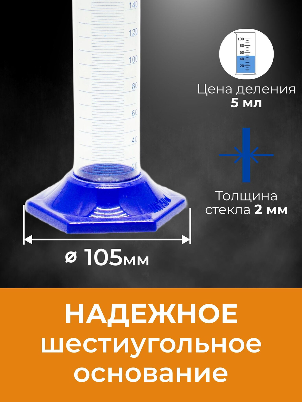 Набор, ареометр АСП-100 0-100%, мерный цилиндр 100 мл.