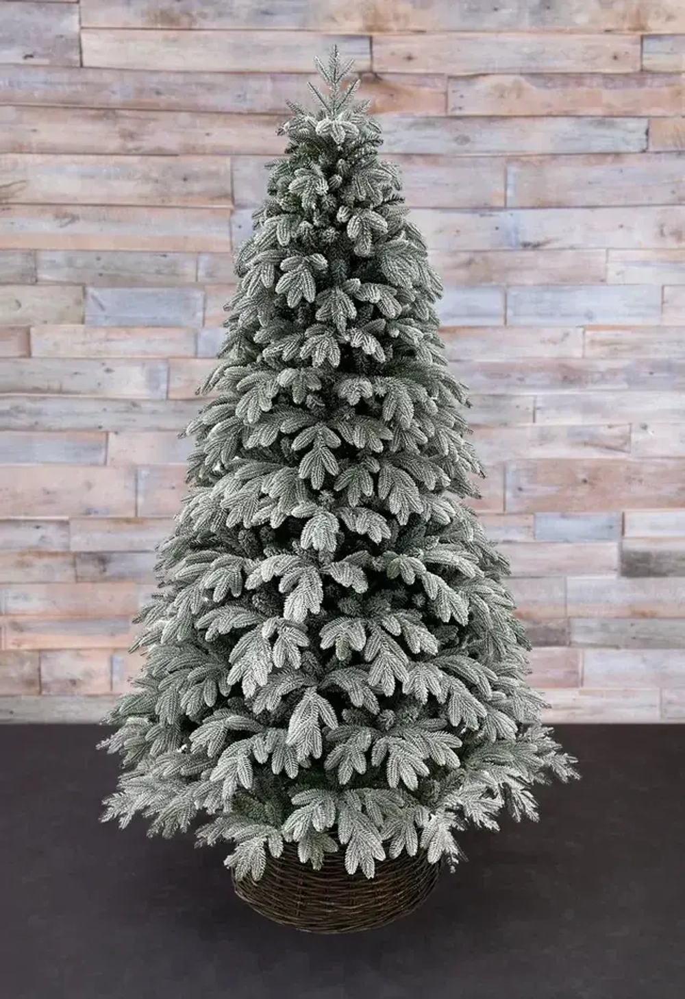 Ель Полярная заснеженная, 100% литая хвоя, 155 см., Black Box (74633)