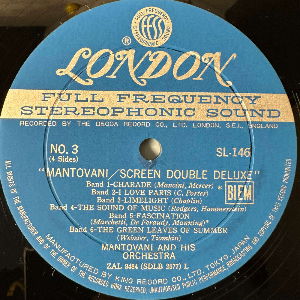 Mantovani And His Orchestra ‎– Mantovani / Screen Double Deluxe 2LP (Япония 1970г.)