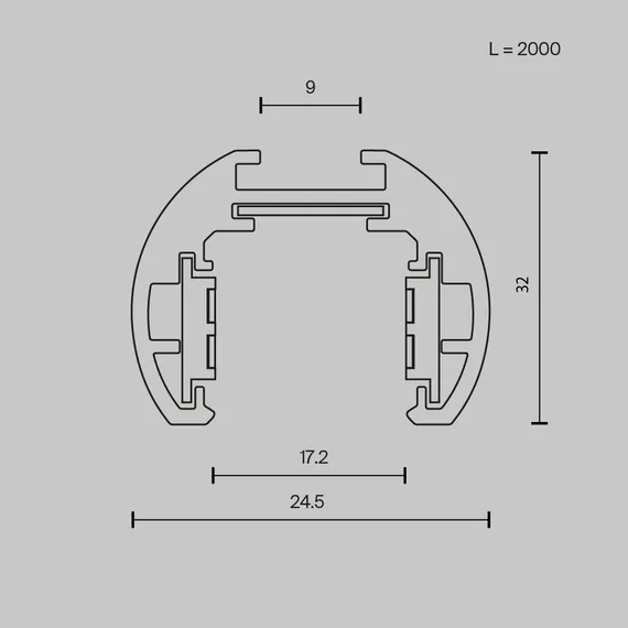 Шинопровод 2м Exility низкопрофильный подвесной круглый Technical trxm034-r-412w