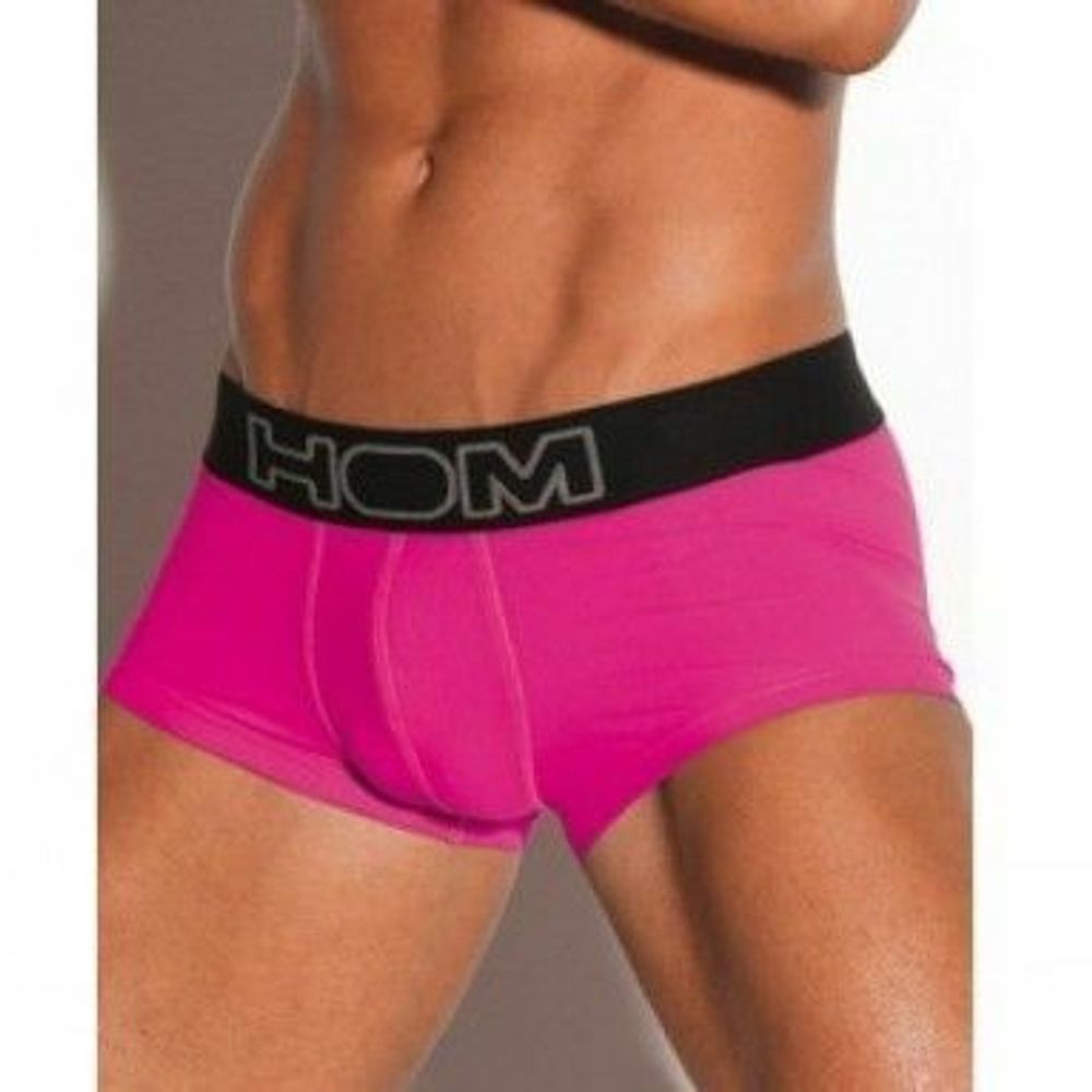 Мужские трусы хипсы розовые с черной резинкой HOM Night Therapy Trunk Pink