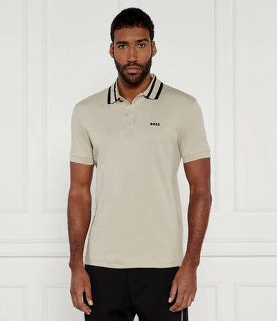 Поло Paule BOSS GREEN - бежевый(50525172)