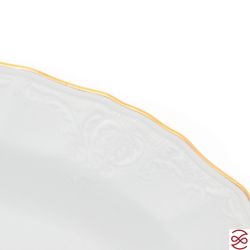 Блюдо овальное глубокое Bernadotte Белый узор 24 см