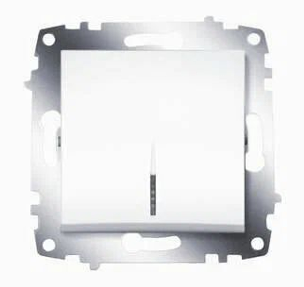 Выключатель с подсветкой (механизм) ABB Cosmo одноклавишный белый с/п 619-010200-201 (без рамки)