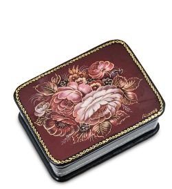 ШК-19/54-A Шкатулка в технике декупаж «Цветы» (8х6х3,5)