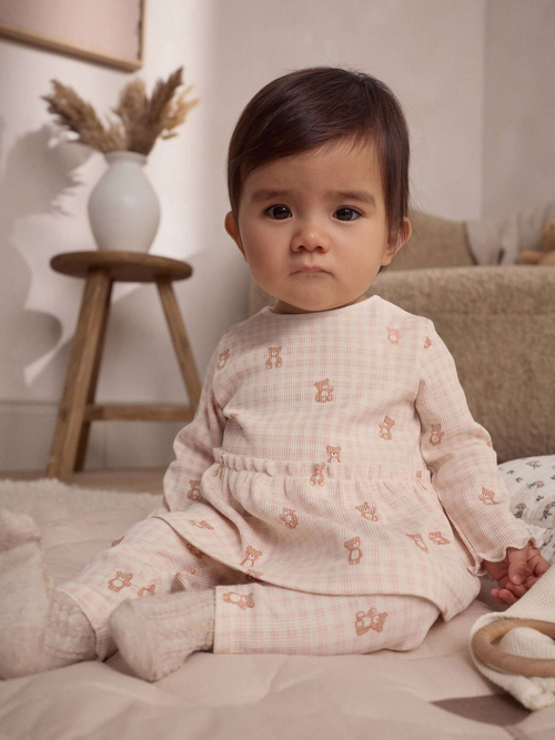 Платье и спортивные брюки в комплекте для девочек Next E66-456, Бежевый