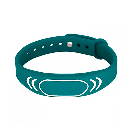 Силиконовый RFID браслет доступа MIFARE 1K “SPORT” СИНЕ-ЗЕЛЕНЫЙ, с застёжкой