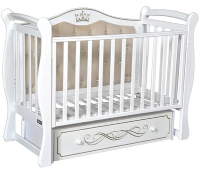 Детская кроватка Bellini Tiffany (универсальный маятник, мягкая спинка) белый