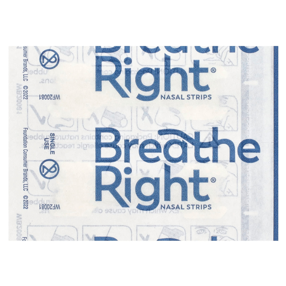 Breathe Right, Полоски для носа, средние / средние, прозрачные, 30 полосок