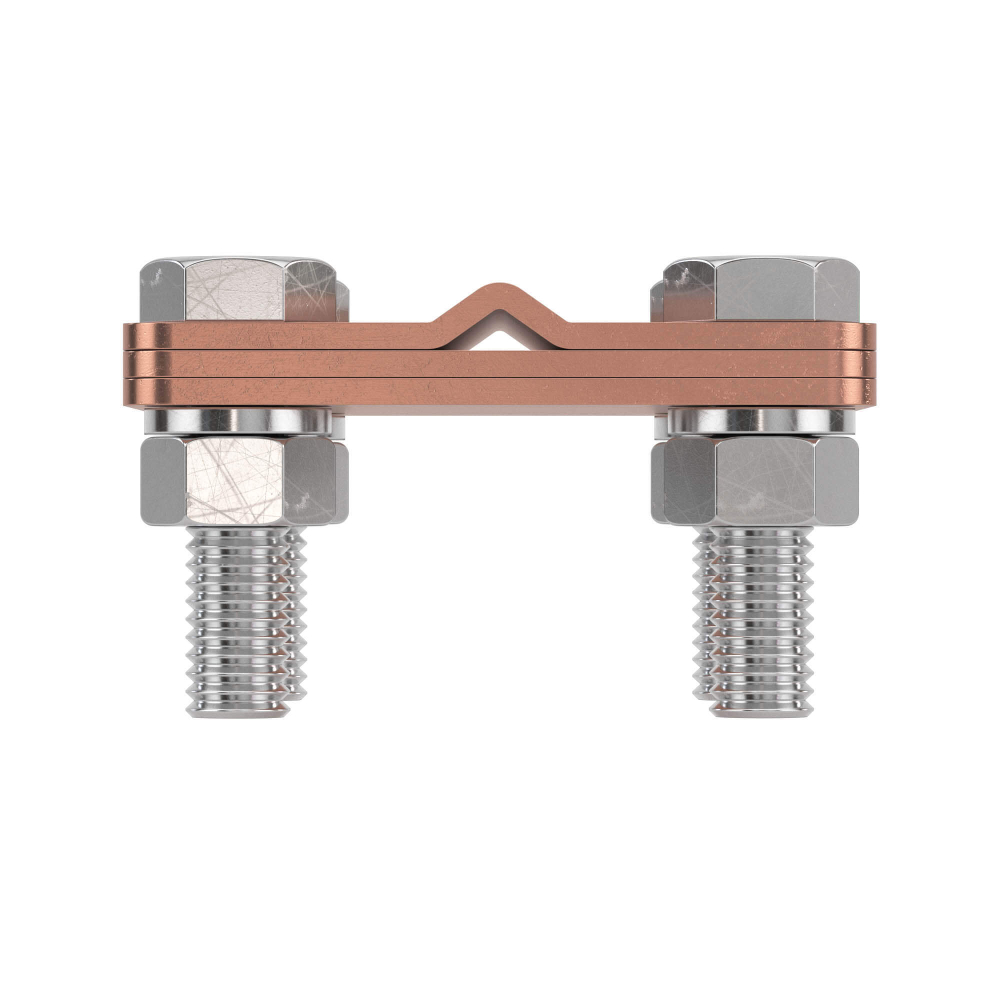 Соединитель пруток - полоса, 57х57 мм, медь