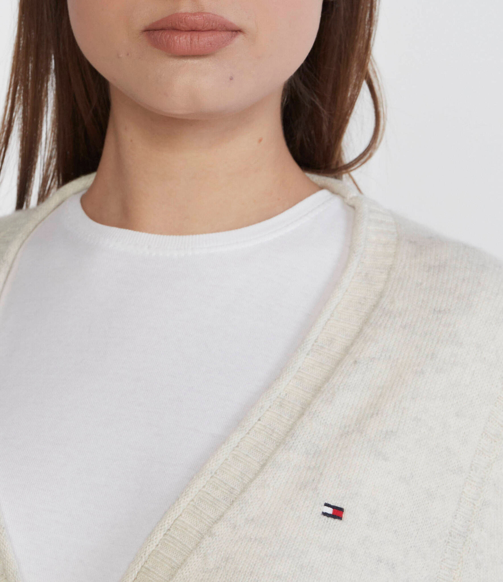 Хлопковый кардиган Tommy Hilfiger - кремовый(WW0WW39888)