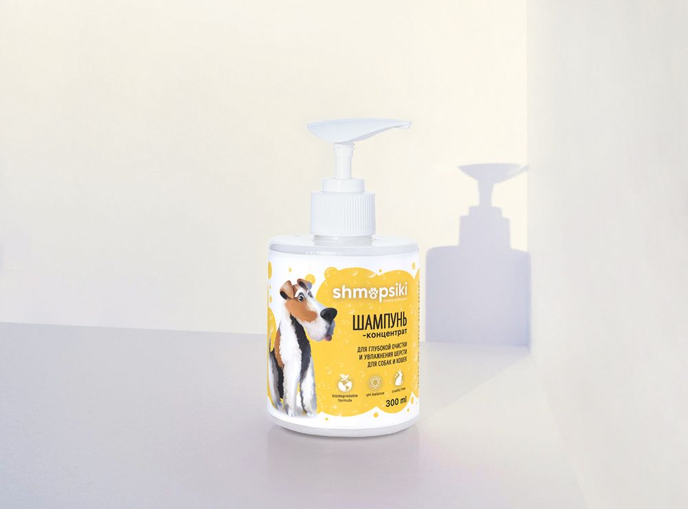 Shmopsiki 300мл Шампунь-концентрат для глубокой очистки и увлажнения шерсти для собак и кошек