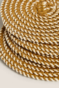 ZARA HOME ПОДСТАВКА ДЛЯ СТАКАНОВ (НАБОР ИЗ 4 ПРЕДМЕТОВ), ЖЕЛТОВАТО-КОРИЧНЕВЫЙ