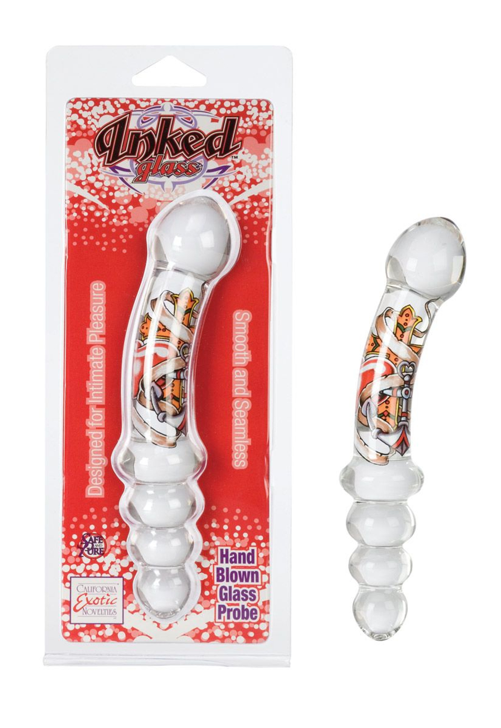 Двухсторонняя анальная пробка Inked Glass Dual Probe - 19 см. (Цвет: прозрачный)