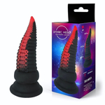 Черно-красный фантазийный анальный стимулятор-щупальце - 12,5 см. (Цвет: черный с красным)