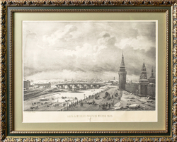 Вид Кремля от Каменного моста. Гравюра. Из альбома "Vue de Moscou". — Париж, 1886