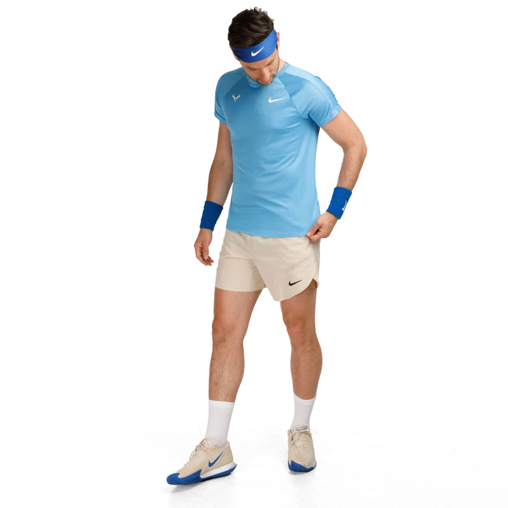 Мужское теннисное поло Nike Dri-Fit RAFA MNK Challenger T-Shirt Men - Light Blue