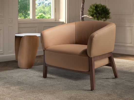 Коричневое кожаное кресло 5189