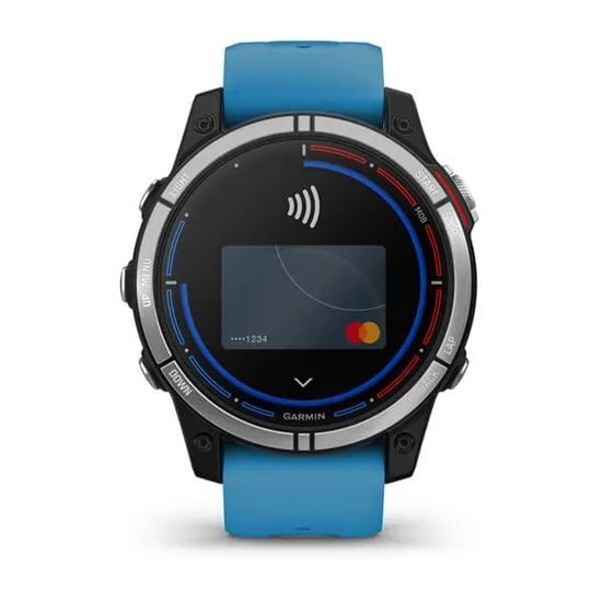 Умные часы Garmin Quatix 7 с синим силиконовым ремешком
