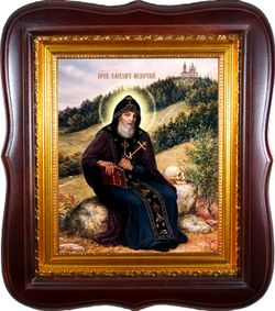 Елеазар Анзерский Преподобный. Икона на холсте в киоте.