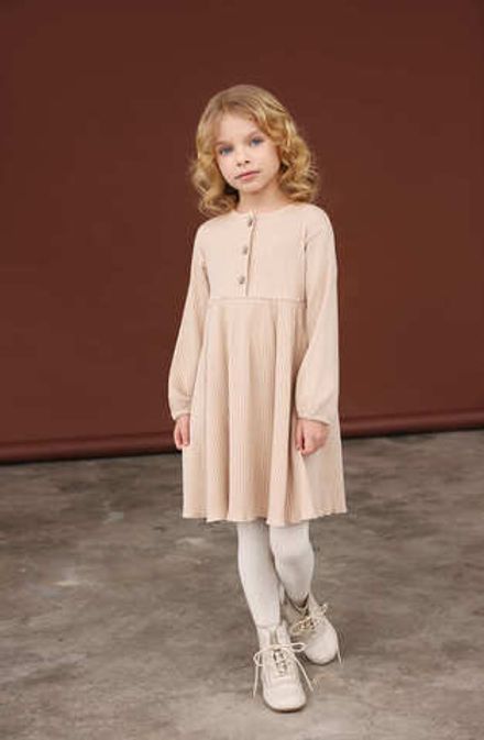 Платье "Беж" в рубчик