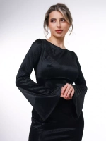 Платье вечернее с разрезом блестящее в пол